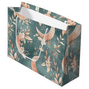 Boho-Blumen-Mond Vintage-Himmels-Erdfarben Große Geschenktüte