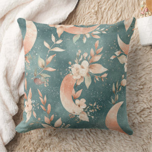 Boho-Blumen-Mond Vintage-Himmels- Erdtöne Kissen