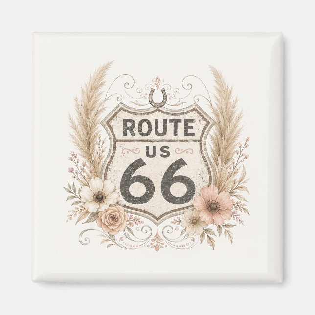 Boho-Blumen-Mother-Road-Andenken Magnet (Vorne)