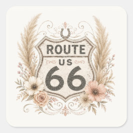 Boho-Blumen-Mother-Road-Aufkleber Quadratischer Aufkleber