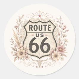 Boho-Blumen-Mother-Road-Aufkleber Runder Aufkleber