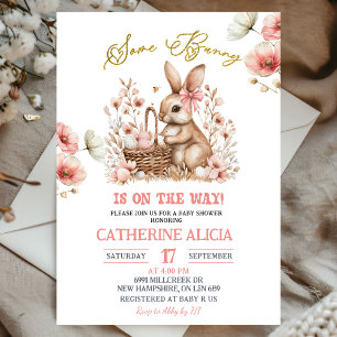 Boho-Blumen-Osterhase-Baby-Party Einladung