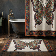 Boho-Blumen-Paisley-Rahmen-Schmetterling