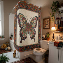 Boho-Blumen-Paisley-Rahmen-Schmetterling