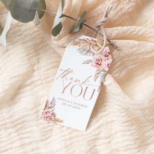 Boho-Blumen Pampas Rosen Gold Danke Geschenkanhänger