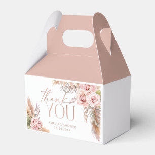 Boho-Blumen Pampas Rosen Gold Danke Geschenkschachtel