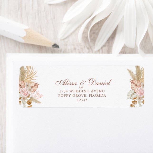 Boho-Blumen Pampasgras Absenderadresse (Insitu)