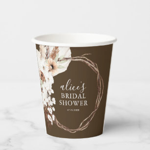 Boho Blumen Pampasgras Botanische Brautparty Pappbecher