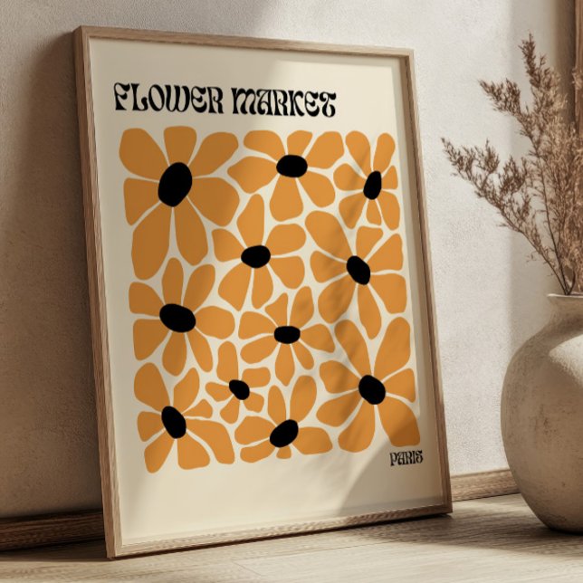 Boho Blumen Paris Blumenmarkt Modern Minimalistisc Poster (Von Creator hochgeladen)