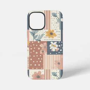 Boho-Blumen-Patchwork in Terrakotta und Salbei iPhone 12 Mini Hülle