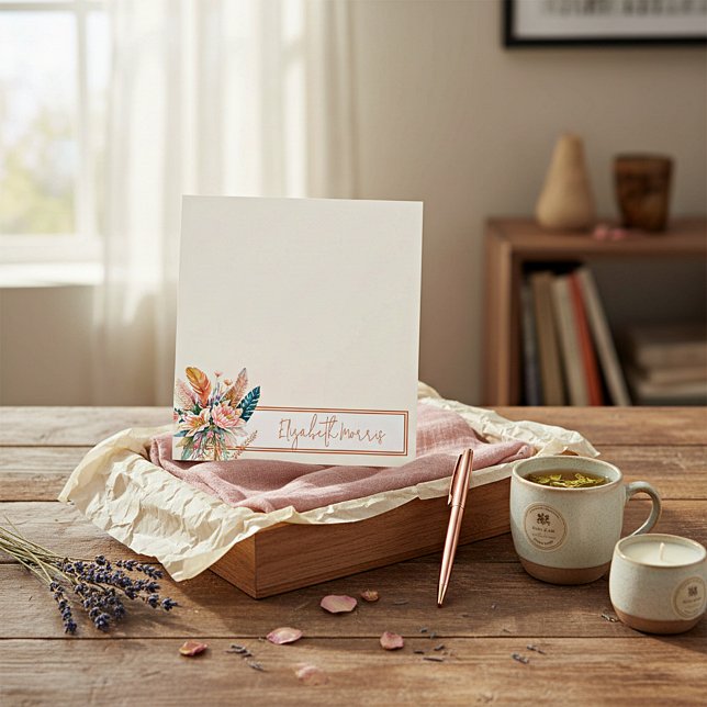 Boho-Blumen personalisiert Notizblock (Von Creator hochgeladen)