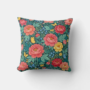 Boho-Blumen-Pfingstrosen-Wurfkissen Kissen