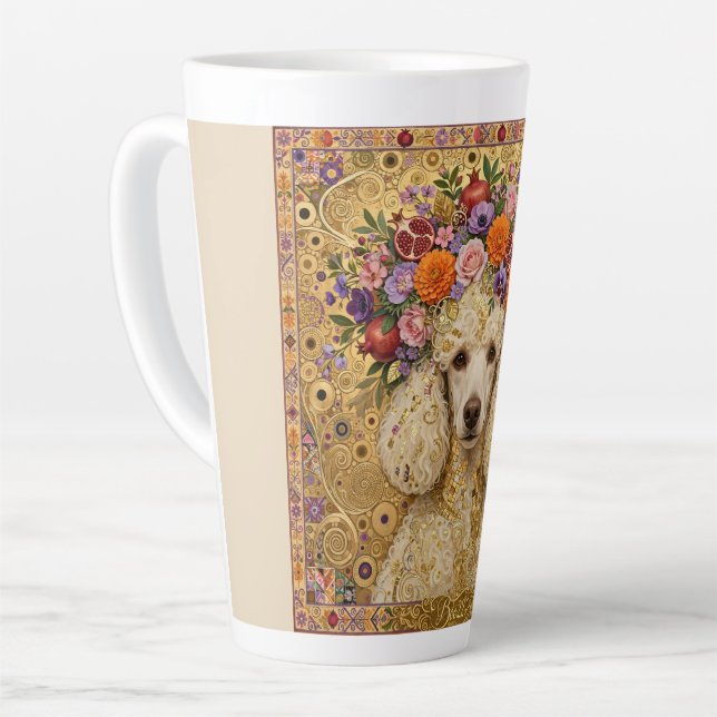 Boho-Blumen-Pudel  Milchtasse (Linke Ecke)
