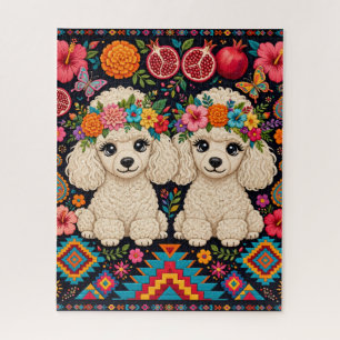 Boho-Blumen-Pudel-Puzzle Puzzle