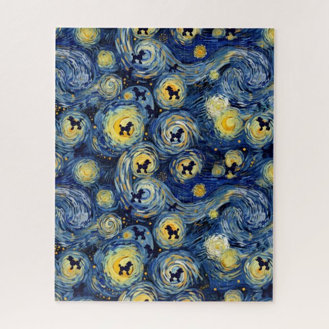 Boho-Blumen-Pudel-Puzzle Puzzle (Vertikal)