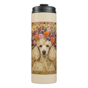 Boho-Blumen-Pudel Thermosbecher