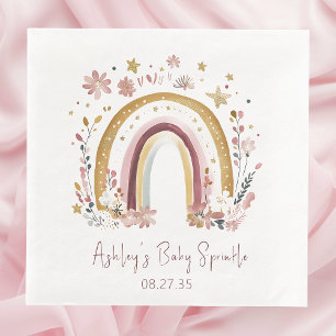 Boho-Blumen-Regenbogen-Baby-Sprinkle Serviette