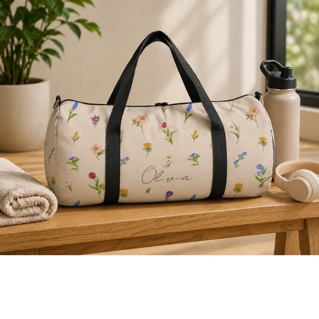 Boho-Blumen-Regenbogen Duffle Bag (Von Creator hochgeladen)