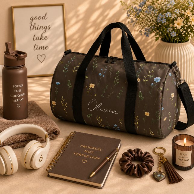 Boho-Blumen-Regenbogen Duffle Bag (Von Creator hochgeladen)
