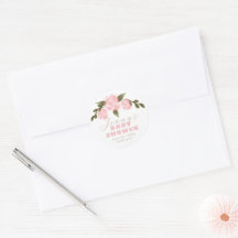 Boho-Blumen-Rosa-Mädchen-Baby-Shower-Dankeschön
