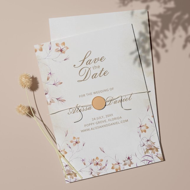 Boho-Blumen-Save-the-Date-Karte Save The Date (Von Creator hochgeladen)