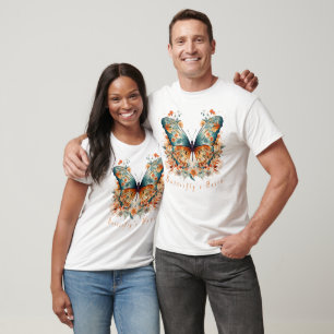 Boho-Blumen-Schmetterlings-Wiese-Aquarell T-Shirt