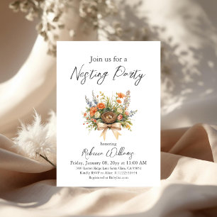 Boho-Blumen- Schmücke Dein Nest-Baby-Party Einladung