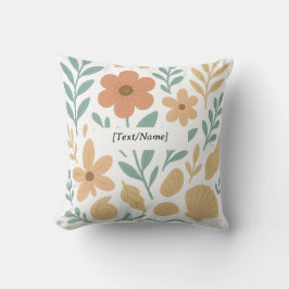 Boho-Blumen-Sommer-Muschel-Kissen | Text/Name hinz Kissen