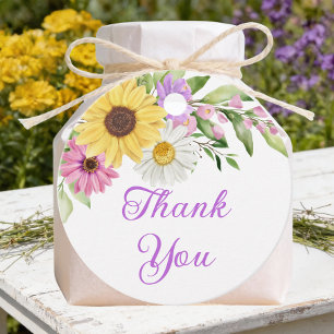 Boho-Blumen-Sonnenblumen-Daisy-Hochzeits-Dankeschö Geschenkanhänger