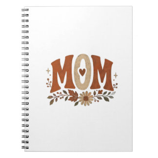 Boho-Blumen-Terrakotta-Retro-Erdige-Wild-Mom-Herbs Notizblock