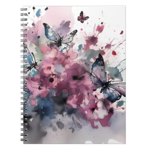 Boho-Blumen-Tuschemalerei Notizblock