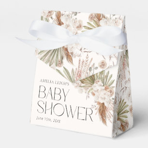 Boho-Blumen- und Feder-Babyparty Geschenkschachtel
