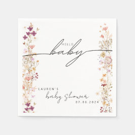 Boho Blumen Wildblume Babyduschtisch Dekoration Serviette