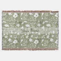 Boho-Blumen-Wildblumen-Sagegrün-Personalisiert