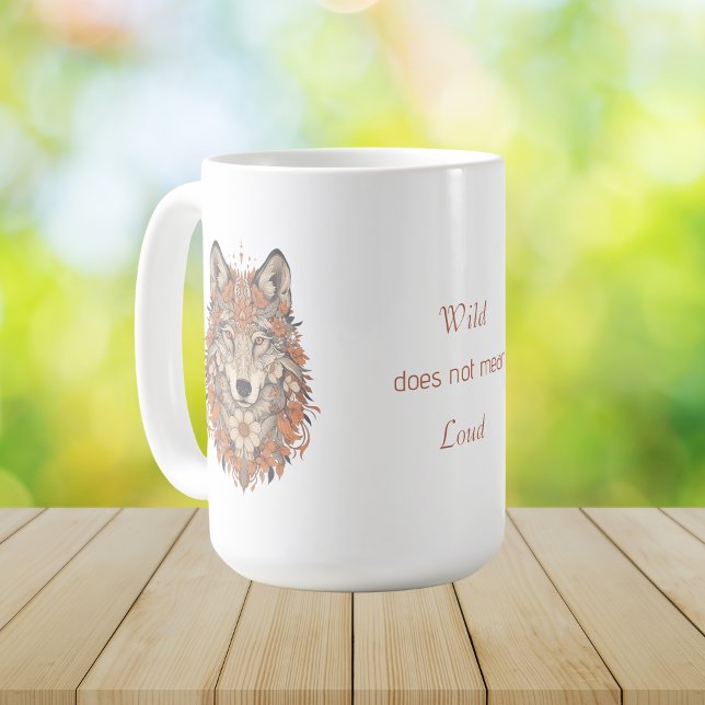 Boho-Blumen-Wolf-Psychedelic-Art  Kaffeetasse (Von Creator hochgeladen)