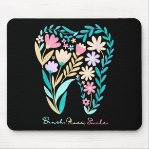Boho-Blumen-Zahn-Blume-Zahnarzt-Student-Dental Mousepad