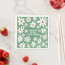 Boho-Blumen-Zitate  Serviette