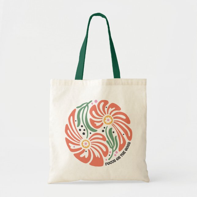 Boho-Blumen-Zitate Tragetasche (Vorne)