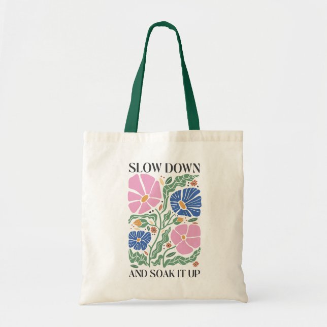 Boho-Blumen-Zitate Tragetasche (Vorne)