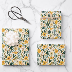 Boho-Blumenfantasie Geschenkpapier Set
