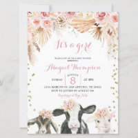 Boho Blumenfarm Mädchen Dusche Einladung