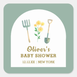 Boho Blumengartendusche Quadratischer Aufkleber