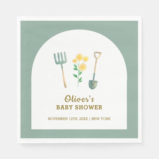 Boho Blumengartendusche Serviette (Vorderseite)