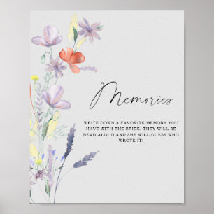 Boho blumengeschmückte Erinnerungen mit dem Brautp Poster