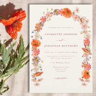 Boho Blumenhochzeit Einladung