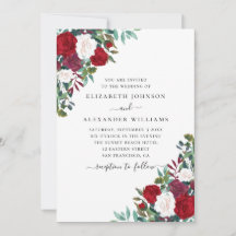 Boho Blumenhochzeit. Rot-weiß-elegante Blume