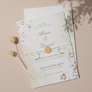 Boho-Blumenhochzeits-Einladung Einladung