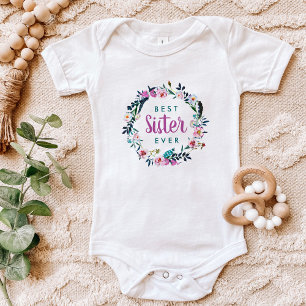 Boho-Blumenkranz Beste Schwester Aller Zeiten Baby Strampler