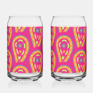 Boho-Blumenmotiv in Rosa Dosenglas