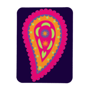 Boho-Blumenmotiv in Rosa Magnet